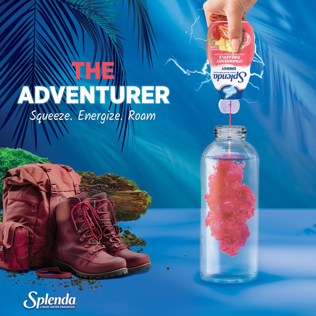 SPLENDA Energy Liquid Water Enhancer Drops, Sugar Free, Natural Flavor, 3.11 Fl Oz, Strawberry Pineapple