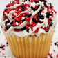 NCS Mouse Red, White and Black Edible Jimmies Mix Sprinkles, 8 ounces - Great for Cupcakes, Cookies, Cakes, Cakes Pops