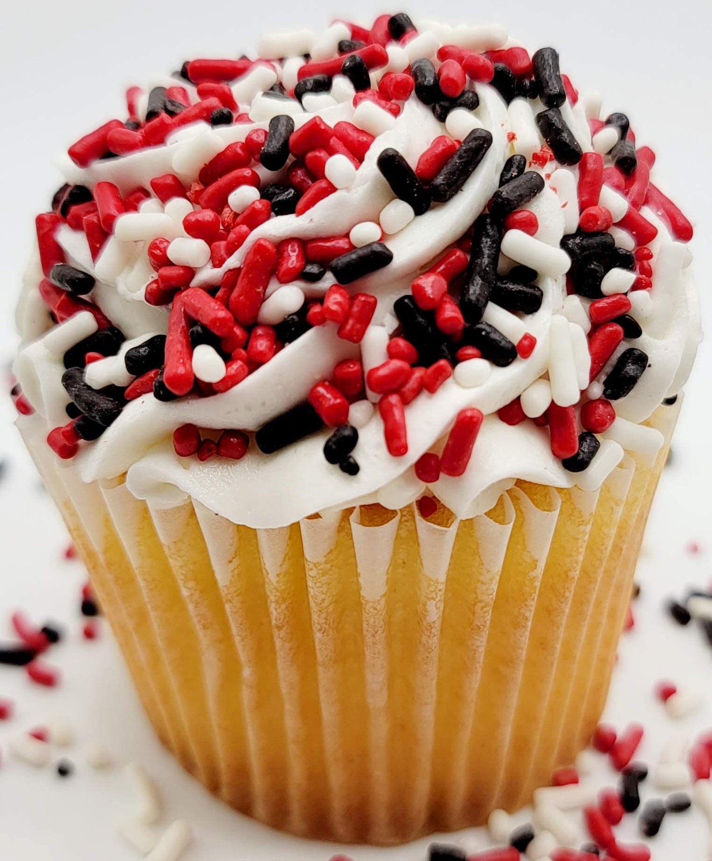 NCS Mouse Red, White and Black Edible Jimmies Mix Sprinkles, 8 ounces - Great for Cupcakes, Cookies, Cakes, Cakes Pops