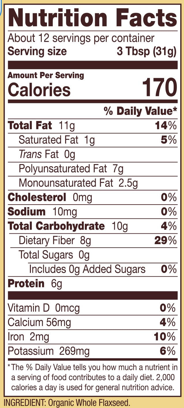 Bobs Red Mill Organic Whole Flaxseeds - 13 oz (Pack of 1), Gluten Free, Raw, Non GMO, Sproutable, Keto Friendly, Paleo