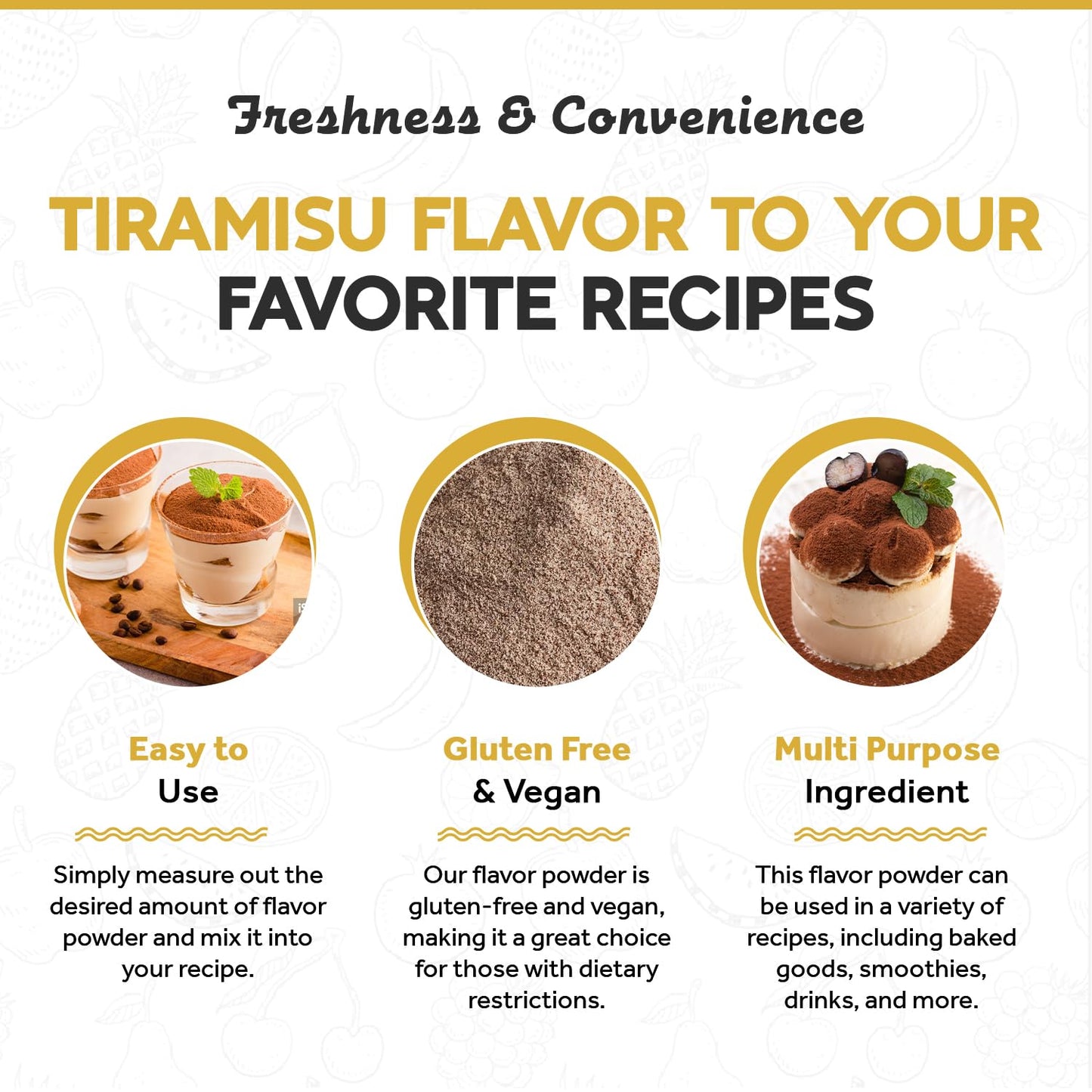 Fanale Premium Tiramisu Bubble Tea Flavoring Powder | Perfect For Baking, Smoothies, Desserts And Drinks | Instant Flavoring Pow