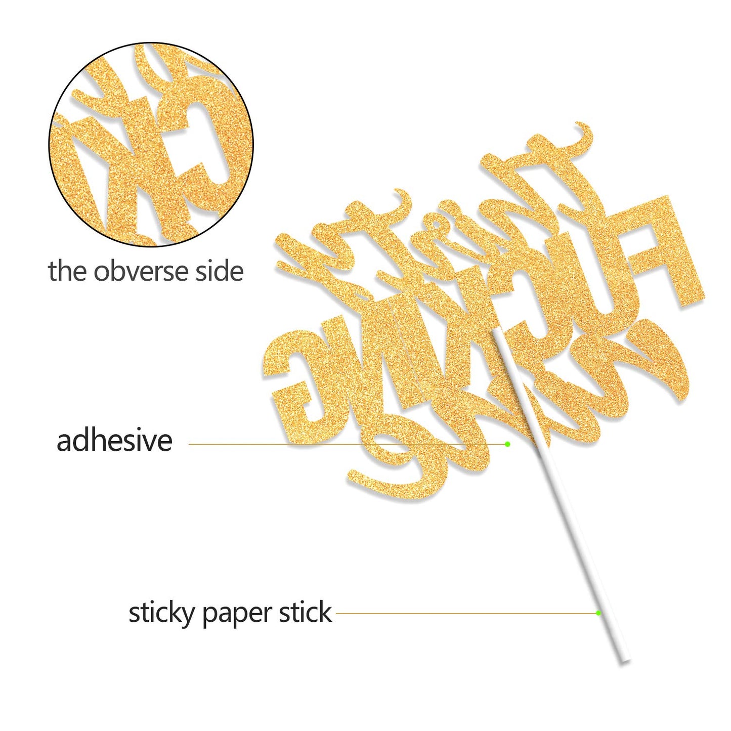Thirty Nine Gold Glitter Cake Toppers 39 Years Old 39Th Birthday Anniversary Party Decorations Supplies