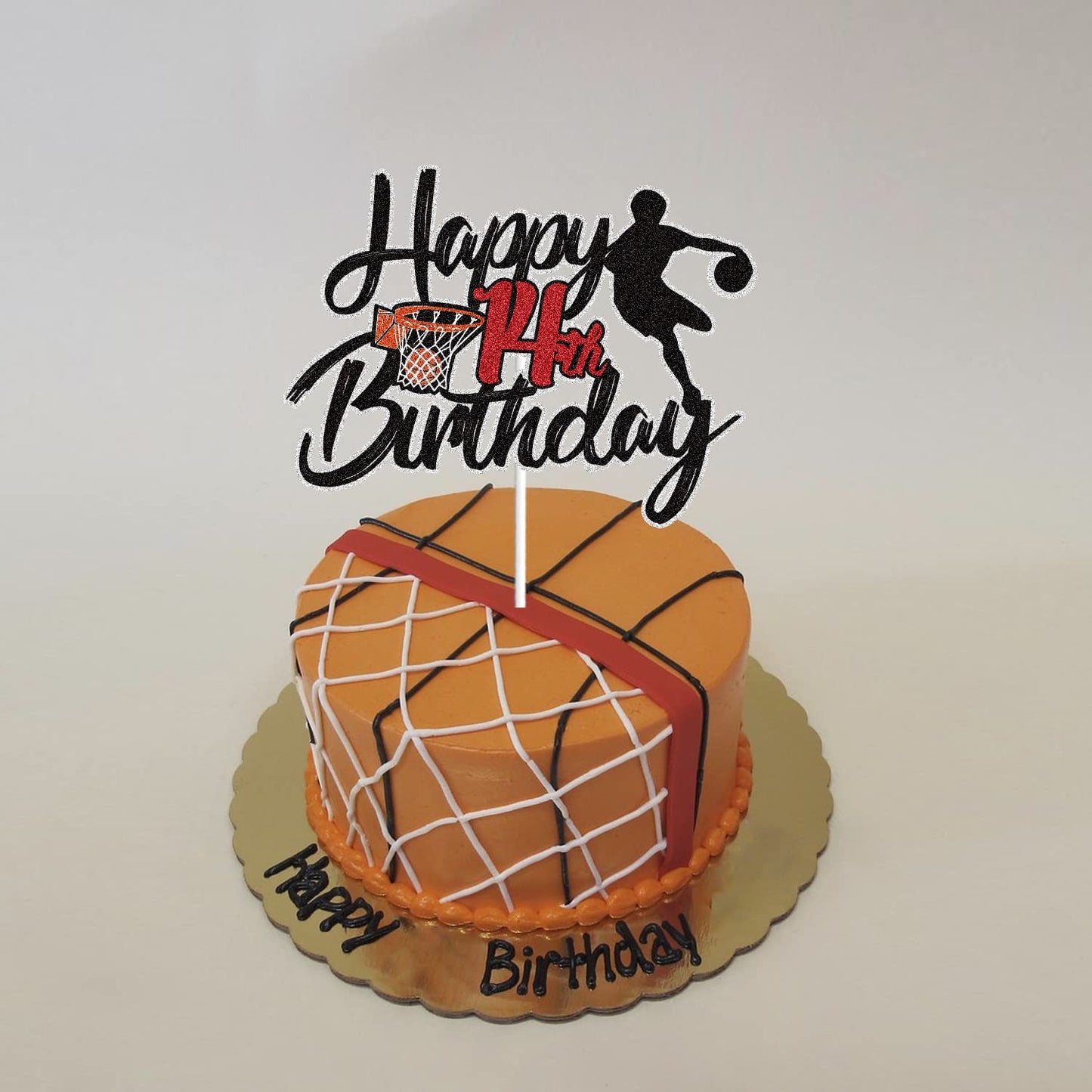 Basketball Happy 14Th Birthday Cake Topper 14 Fourteen Years Old Basketball Player Scene Cake Decoration Sport Theme Fourteenth