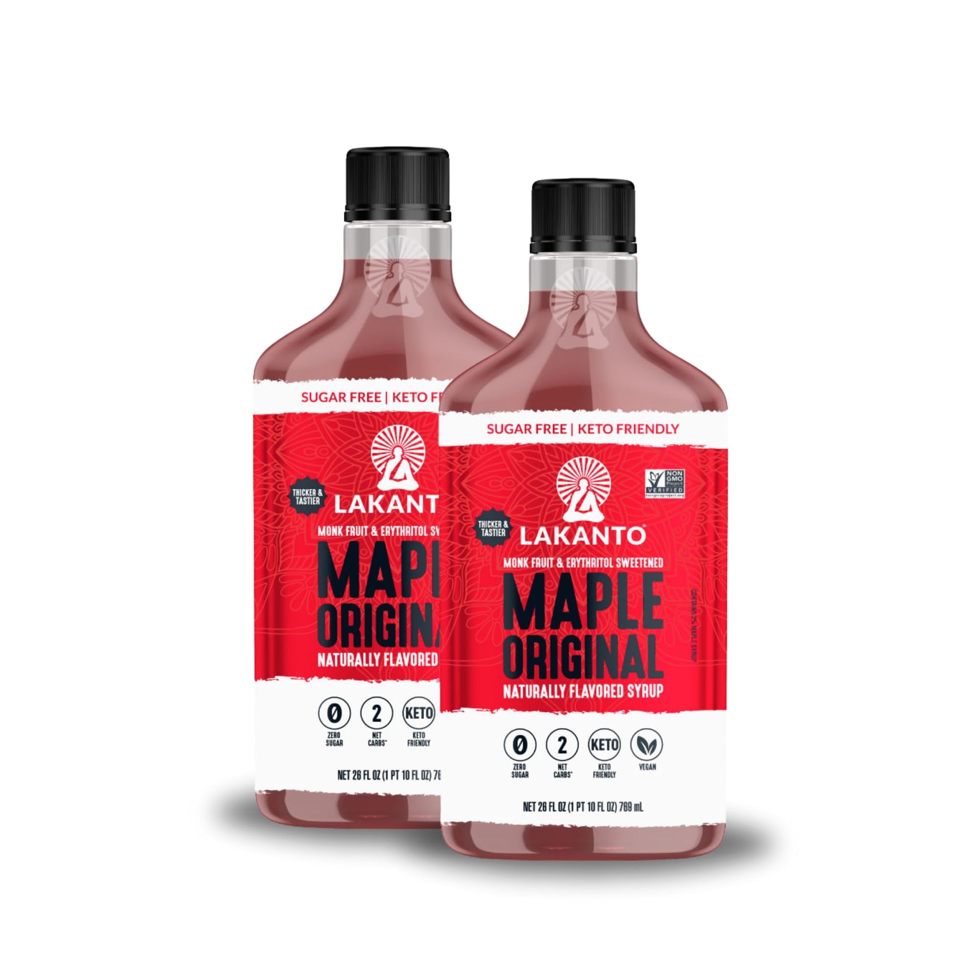 Lakanto Sugar Free Maple Syrup - Monk Fruit Sweetener, Keto Friendly, 13 Fl Oz (Pack of 2)