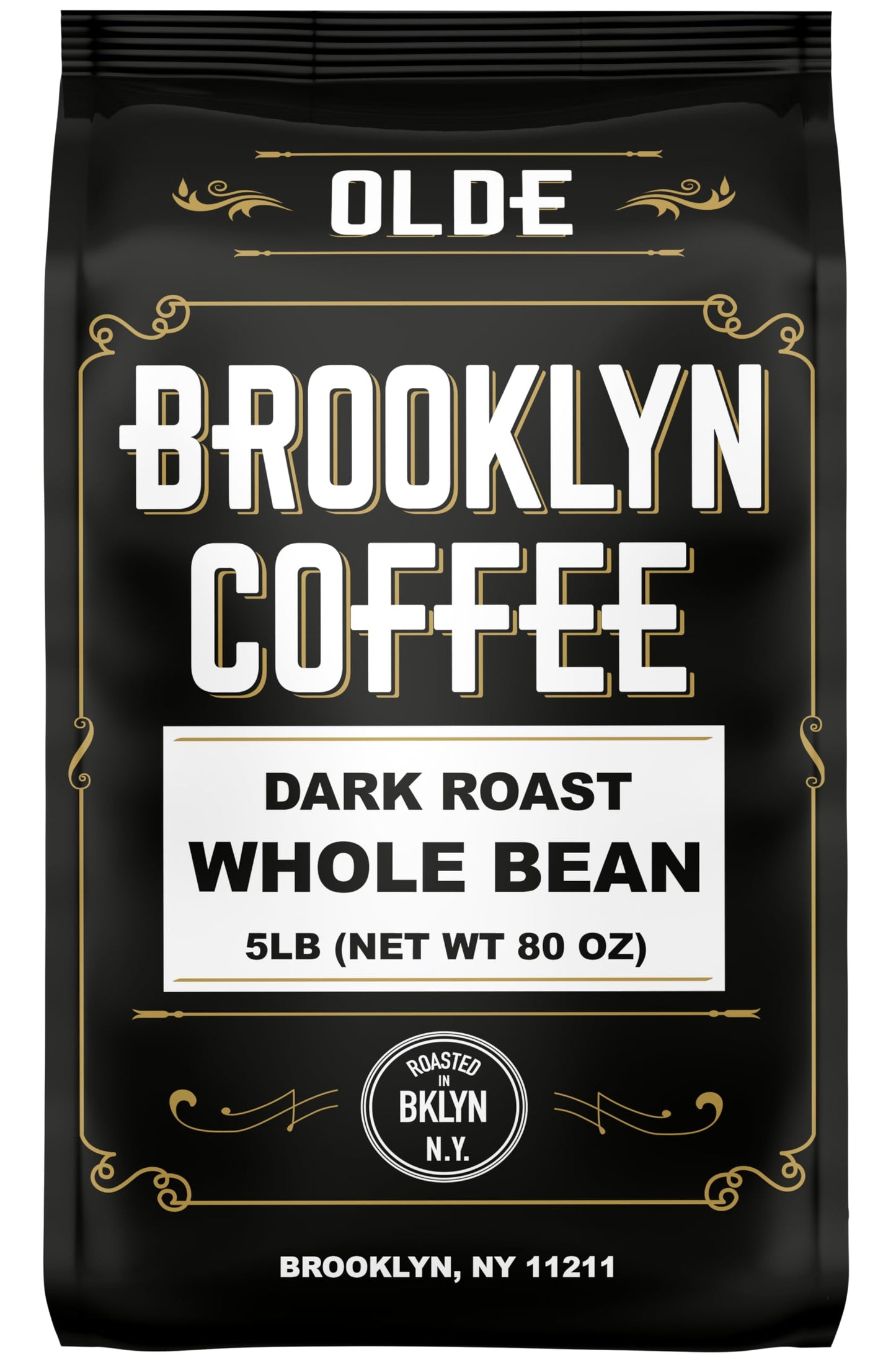 Dark Roast Whole Bean Coffee - 5Lb Bag For A Classic Black Coffee, Breakfast, House Gourmet, Italian Espresso- Roasted In New Yo