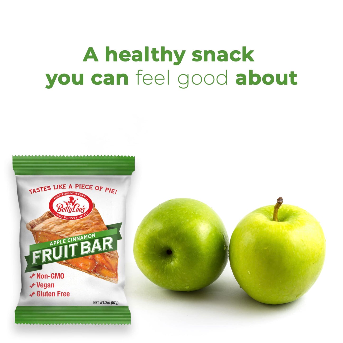 Betty Lou'S Fruit Bars | Apple Cinnamon Pack Of 12 | Gluten Free, Vegan, Non Gmo | Deliciously Healthy Snacks Made With All Natu