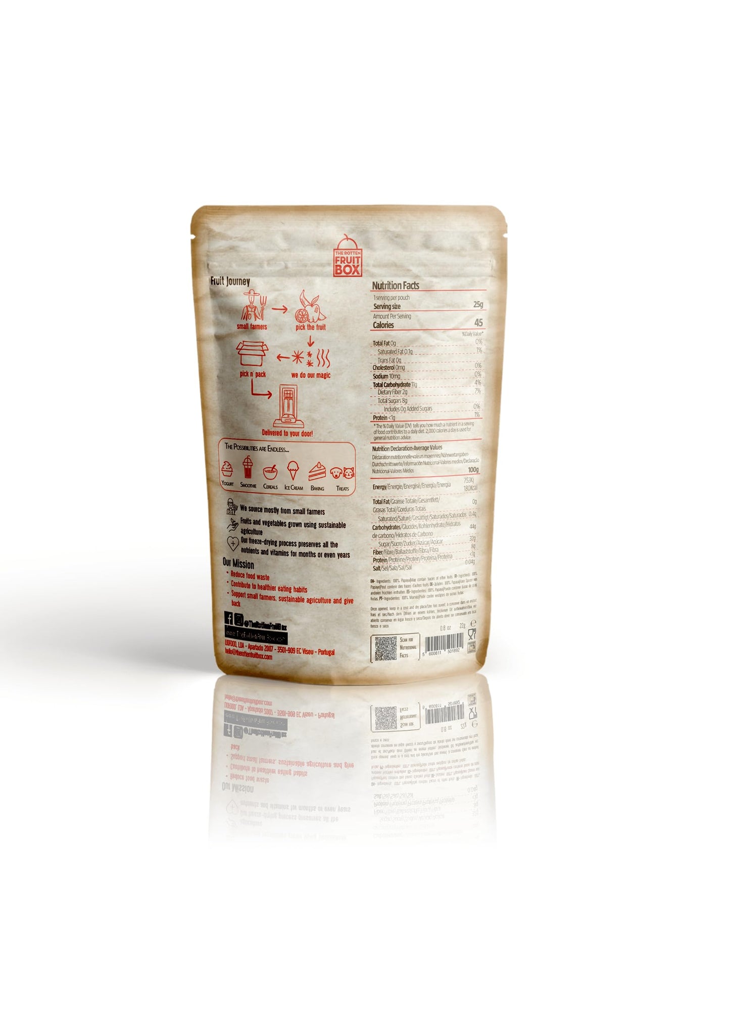 Freeze-Dried Papaya - 7 Pack - 100% Real Fruit, No Sugar Added, Crunchy & Delicious, Long Shelf Life