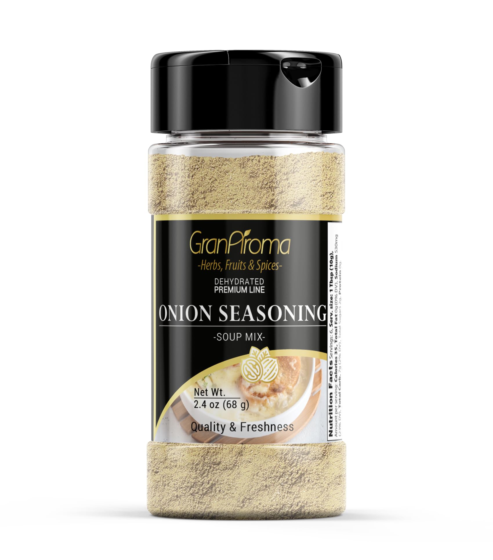 GranAroma Onion Seasoning & Soup Mix, Gourmet Culinary Blend, Soups & Dips (2.4 Ounce)
