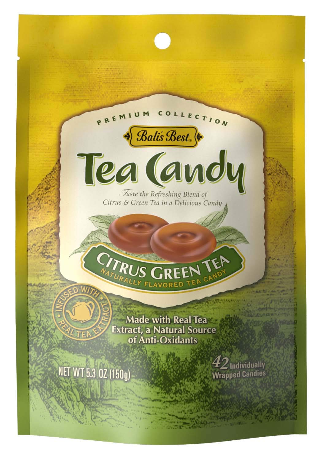 Bali'S Best Citrus Green Tea Candy, 5.3-Ounce Bags (Pack Of 12)