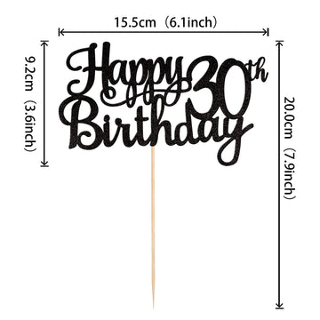1 Pcs Happy 30Th Birthday Cake Topper Glitter Cheers To 30 Years Birthday Cake Pick 30 Fabulous Cake Decoration For Happy 30Th B