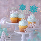 Gyufise 24 Pack Snowflake One Cupcake Toppers Blue Silver Glitter Snowflake Cupcake Pick Decorations For Winter Onederland 1St B