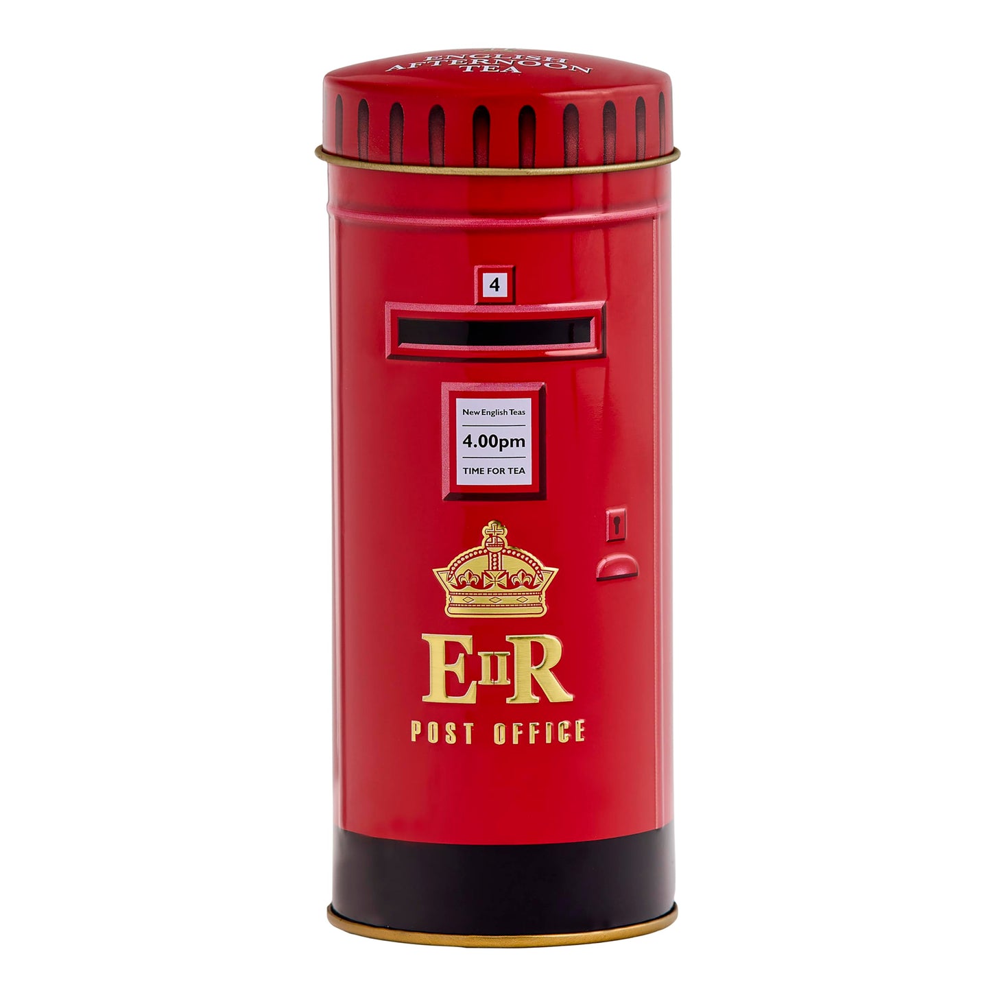 New English Teas Red British Post Box Tea Tin With 14 English Breakfast Teabags - English Gifts  Iconic London Souvenir  British Collectible Tin