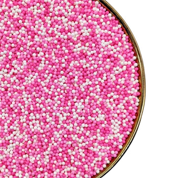 Nonpareils Sprinkles, White Pink Edible Pearl Sprinkles for Cake Decorations, Baking, Ice Cream, Cookies, Cupcake Topper Edible 