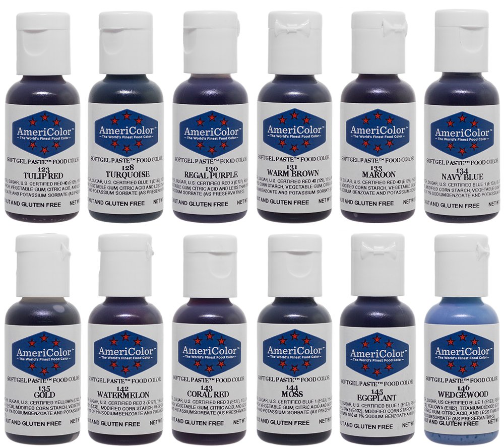 Food Coloring Americolor Student - Kit 3 12 .75 Ounce Bottles Soft Gel Paste Colors