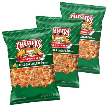 Chester Popcorn Cheddar Jalapeno, 4.25oz (Pack of 3)
