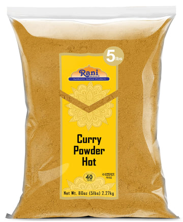 Rani Curry Powder Hot (11-Spice Authentic Indian Blend) 80Oz (5Lbs) 2.27Kg Bulk ~ All Natural | Salt-Free | Vegan | No Colors |