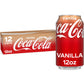Coca-Cola Vanilla Soda, 12 Fl Oz Cans, 12 Pack, Refreshing Flavor