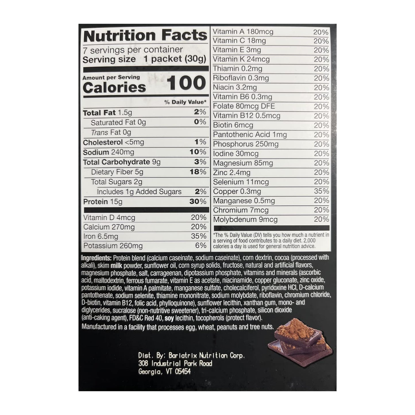 ProtiFit High Protein Pudding/Shake Mix, 15g Protein, Low Calorie, 7 Ounce, Dark Chocolate