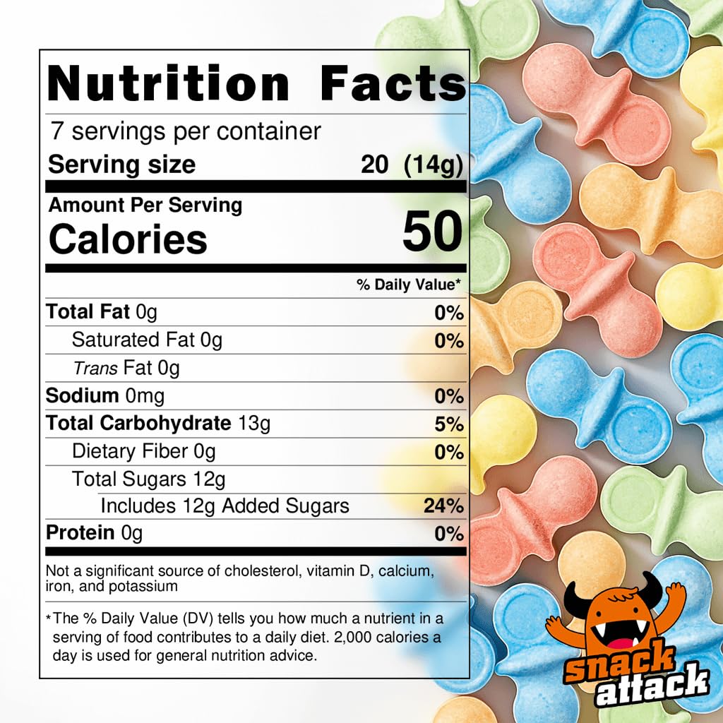 Snack Attack Candy Pacifiers - Individually Wrapped Hard Candy, Colorful   for Parties, 5lb Bag