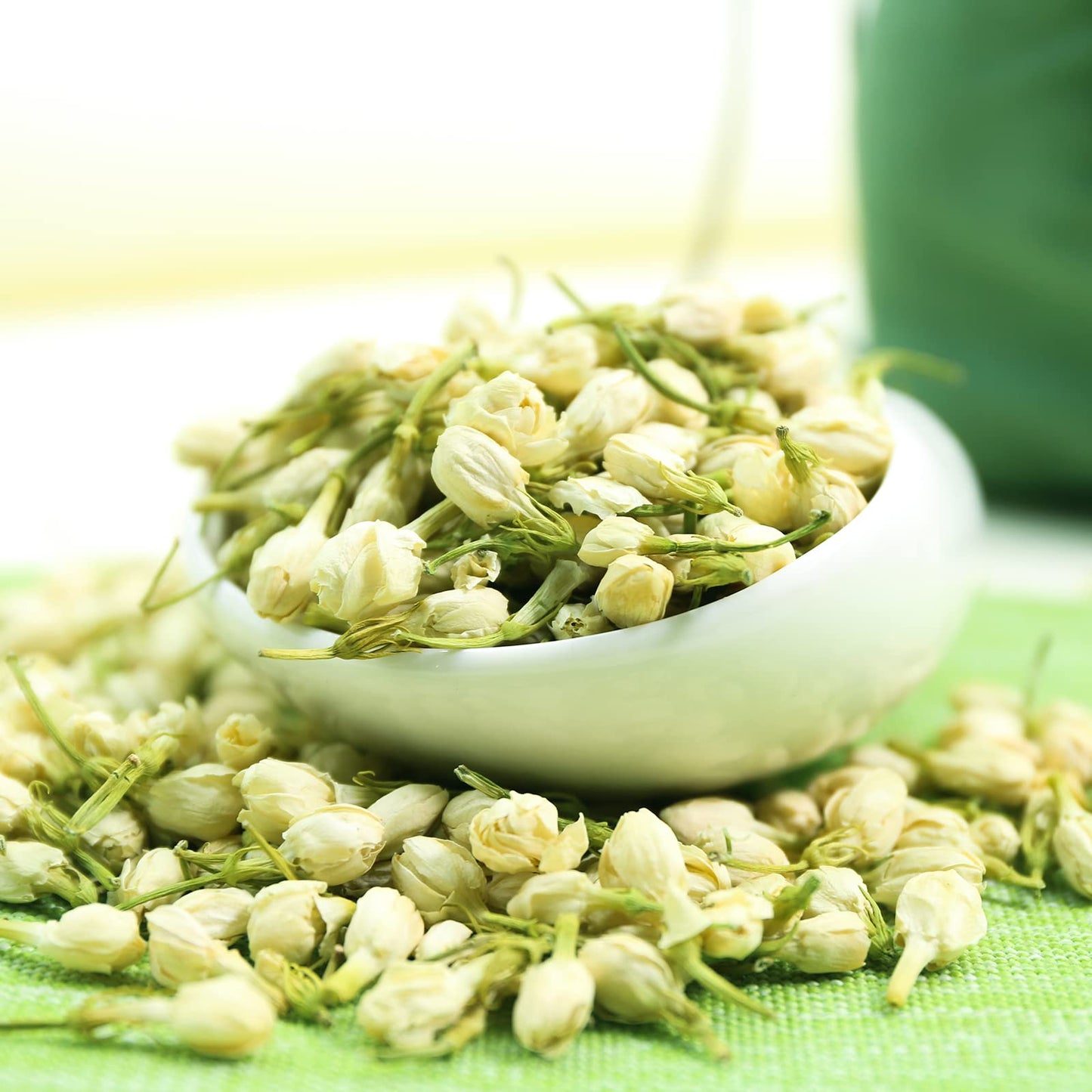FullChea Dried Jasmine Flowers - Premium Edible Whole Buds, Non-GMO, Caffeine-free, 3oz/85g