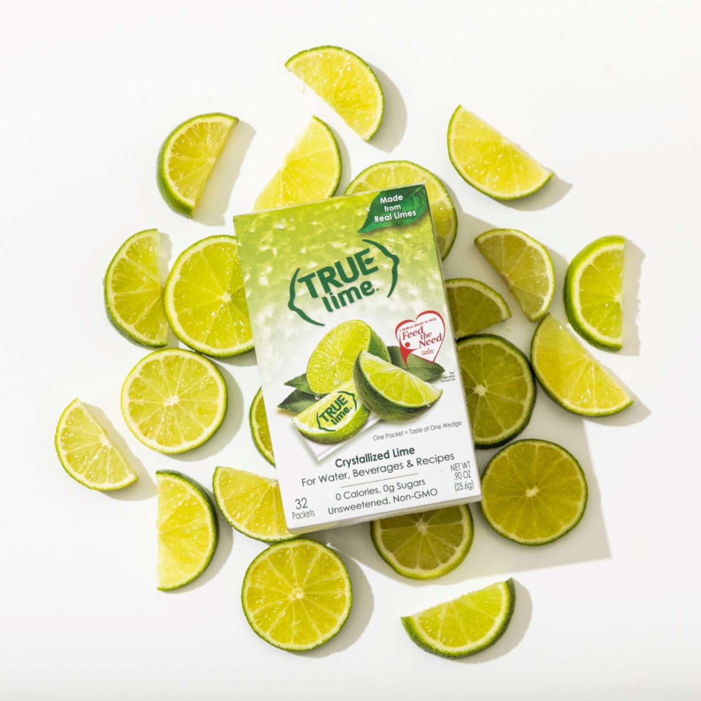 True Lime, Unsweetened Crystallized Lime (Pack Of 2 Boxes, Total 64 Individual Packets)