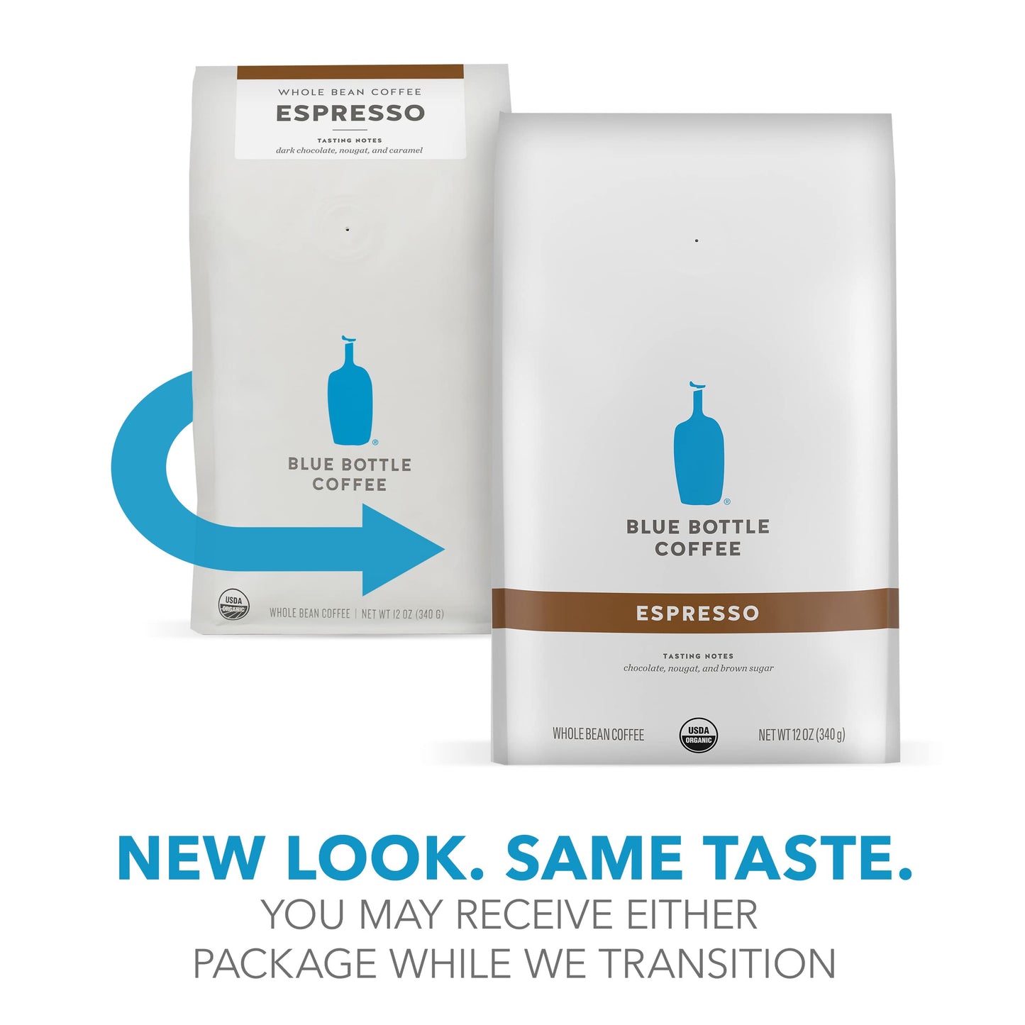 Blue Bottle Coffee Whole Bean Espresso Dark Roast 12 oz Bag Brown