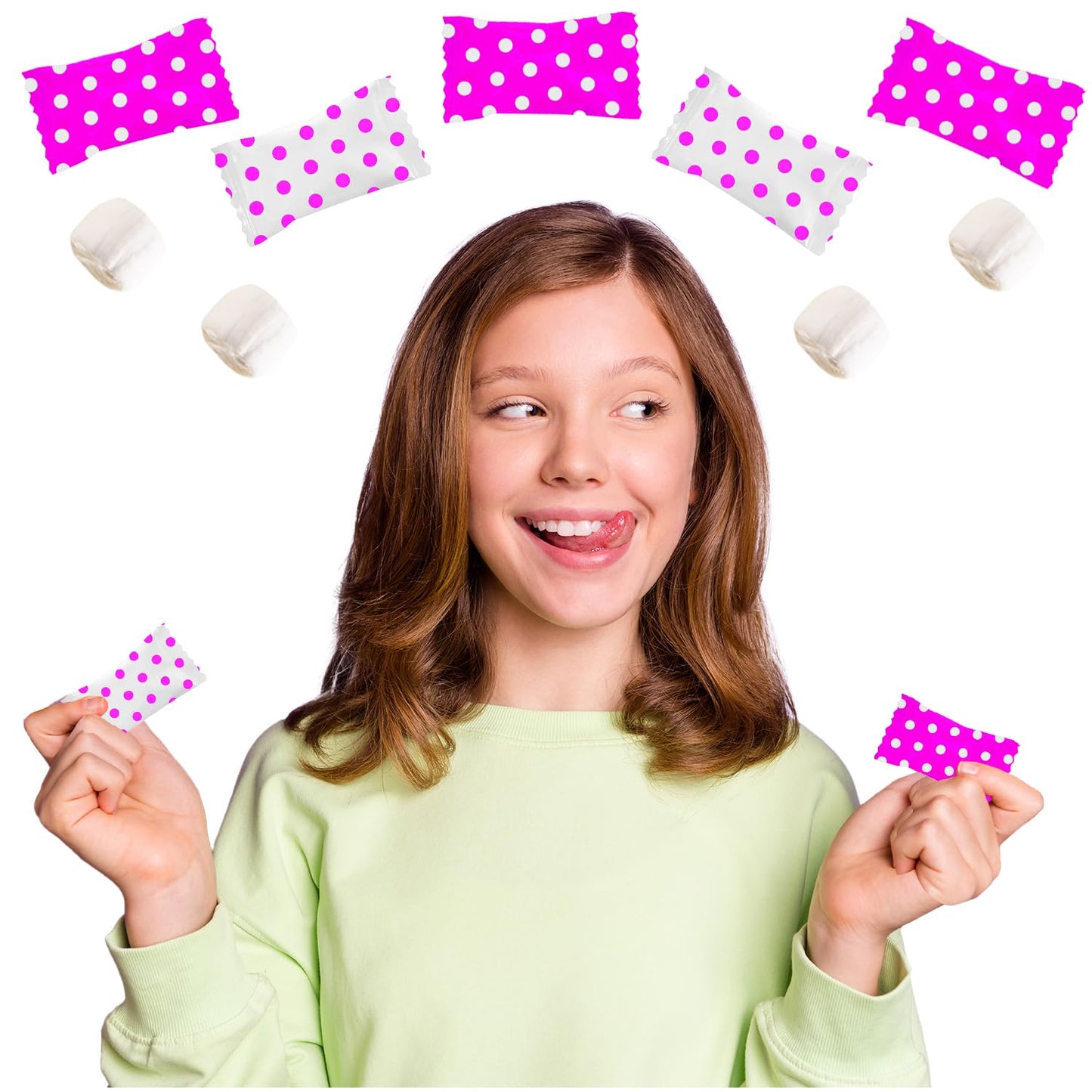 Fruidles Big Dots Buttermints, After Dinner Mints, Fat-Free, Kosher Certified, Individually Wrapped (Bright Pink, 110 Pieces)