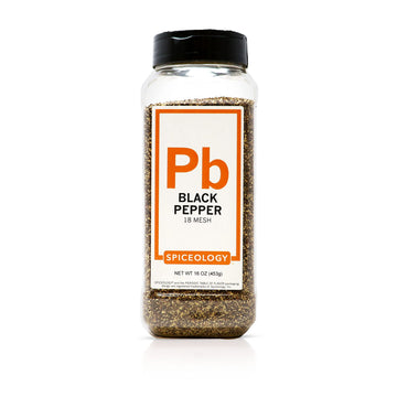 Spiceology Ground Black Pepper - Semi-Coarse, 16 oz - Perfect for Beef, Pork, Chicken, Fish, Game, and Vegetables