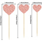 Gyufise Heart Cupcake Toppers - 30 Pcs Rose Gold Glitter Picks for Weddings, Engagements, Birthdays, Valentines Day Party Supplies