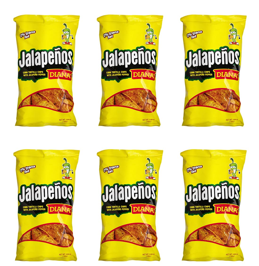 Diana Jalapeo Tortilla Chips 3.84oz (Pack of 6)