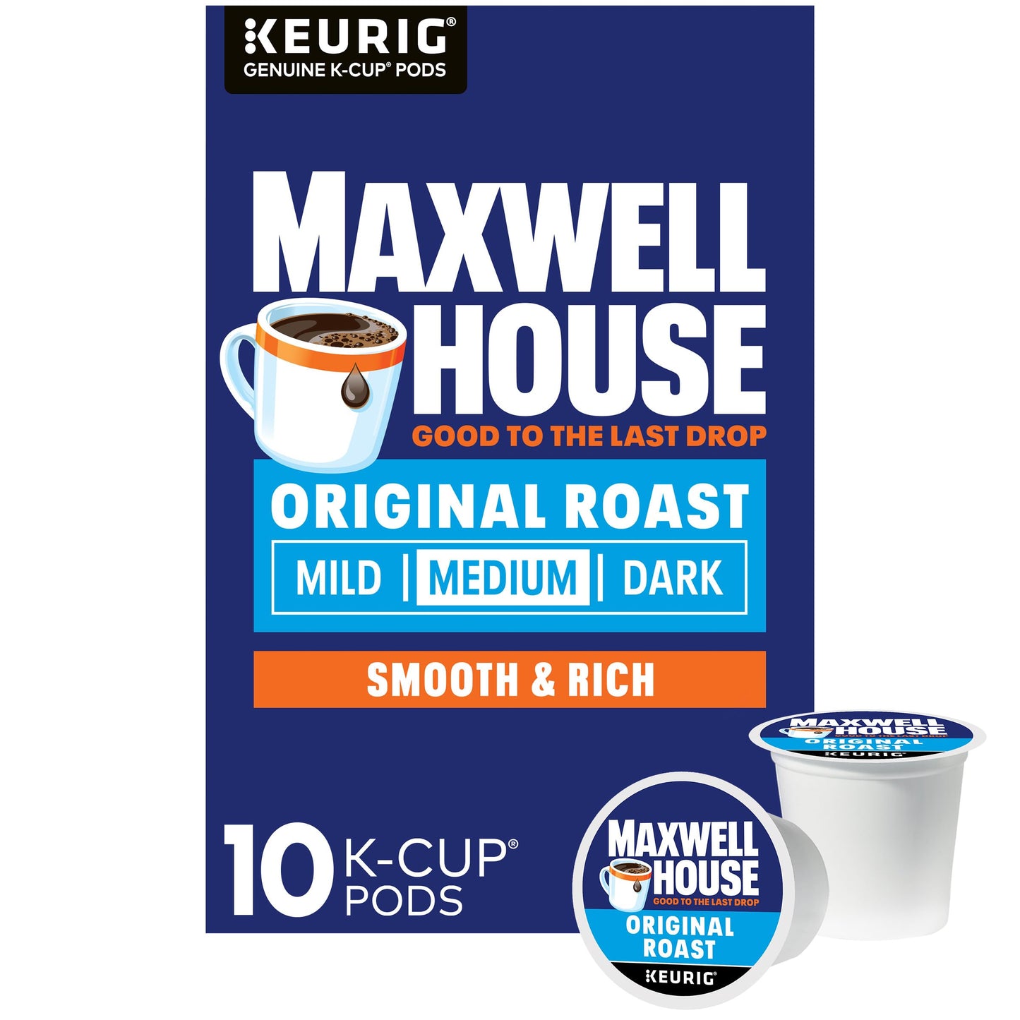 MAXWELL HOUSE K-Cup Coffee Pods Original Roast Medium Roast 10 ct Box 3.4 OZ