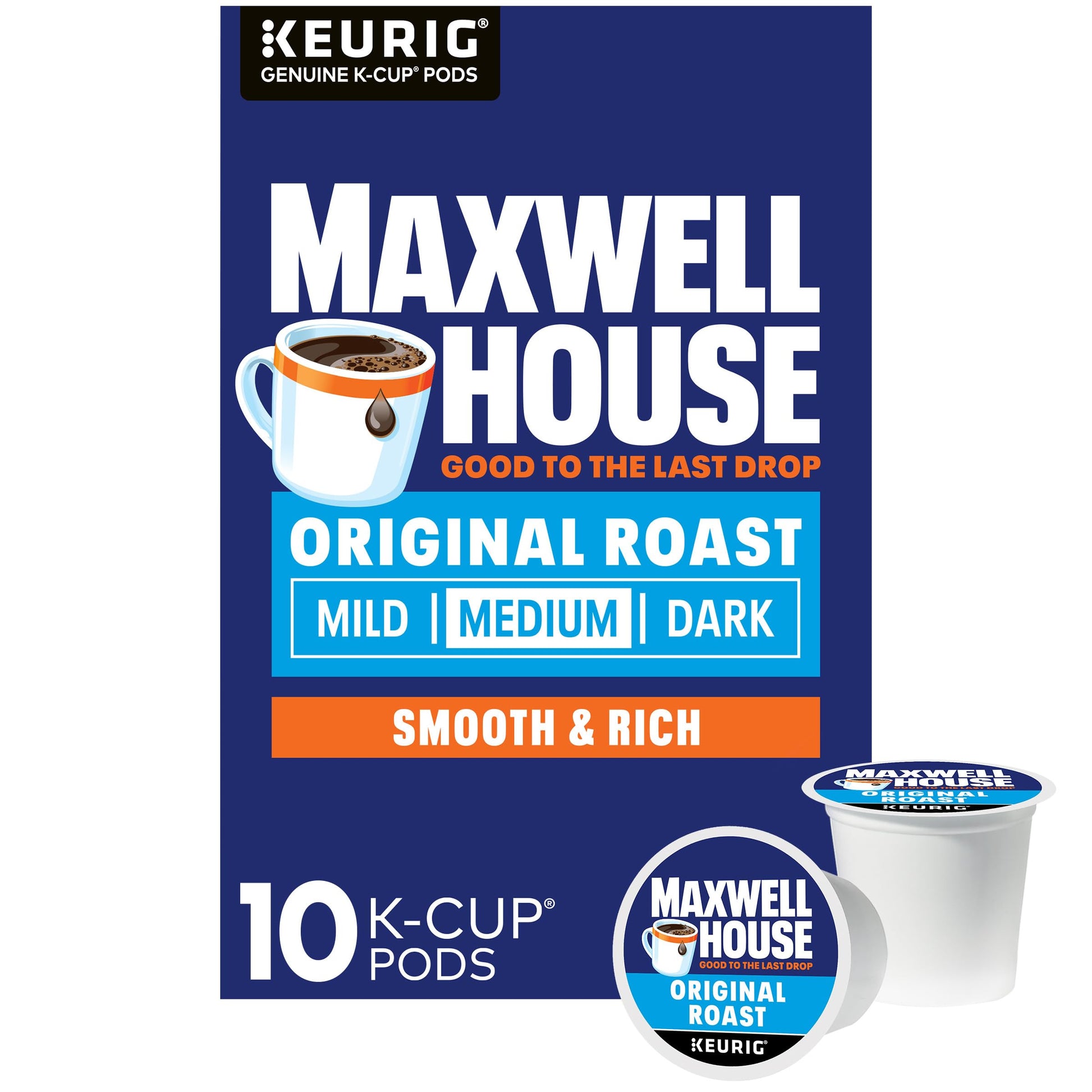 MAXWELL HOUSE K-Cup Coffee Pods Original Roast Medium Roast 10 ct Box 3.4 OZ