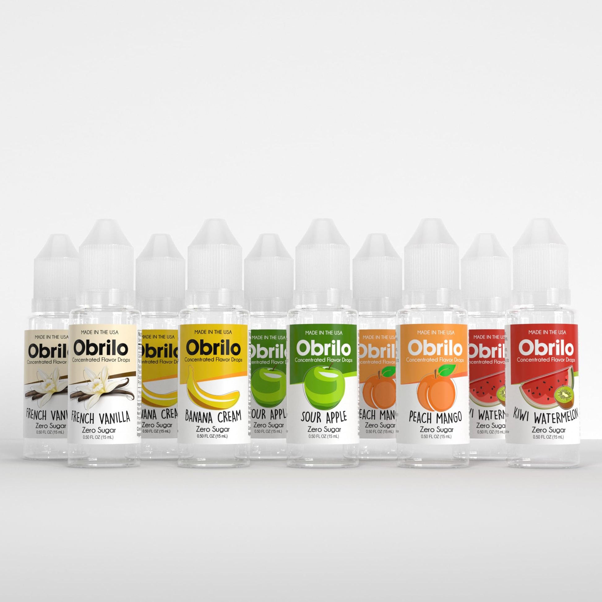 Flavor Extract Variety 10 Pack - 5 Flavors - Propylene Glycol (PG) Based - Water Soluble - Concentrated Food Flavoring for Bakin