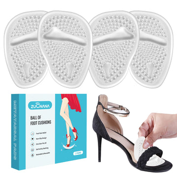 Metatarsal Pads (2 Pairs Shoe Inserts Women) | Soft Gel High Heel Inserts | Invisible Ball Of Foot Cushions For Women Foot Pain 