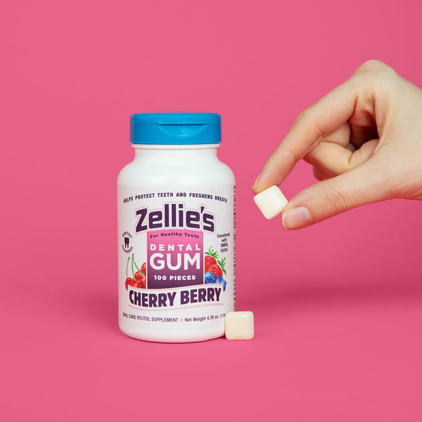 Zellie'S | 100% Xylitol Sugar Free Chewing Gum (Cherry Berry, 240 Count (Pack Of 1))