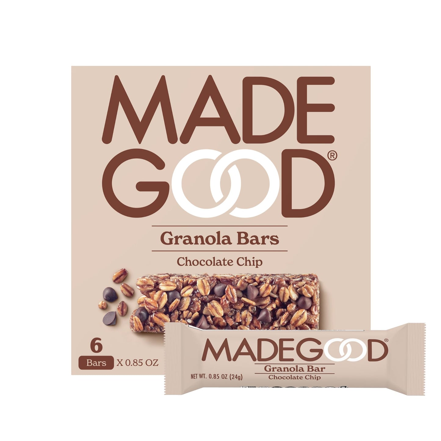 Madegood Granola Bars, Chocolate Chip, .85Oz 6 Count, 5.1Oz