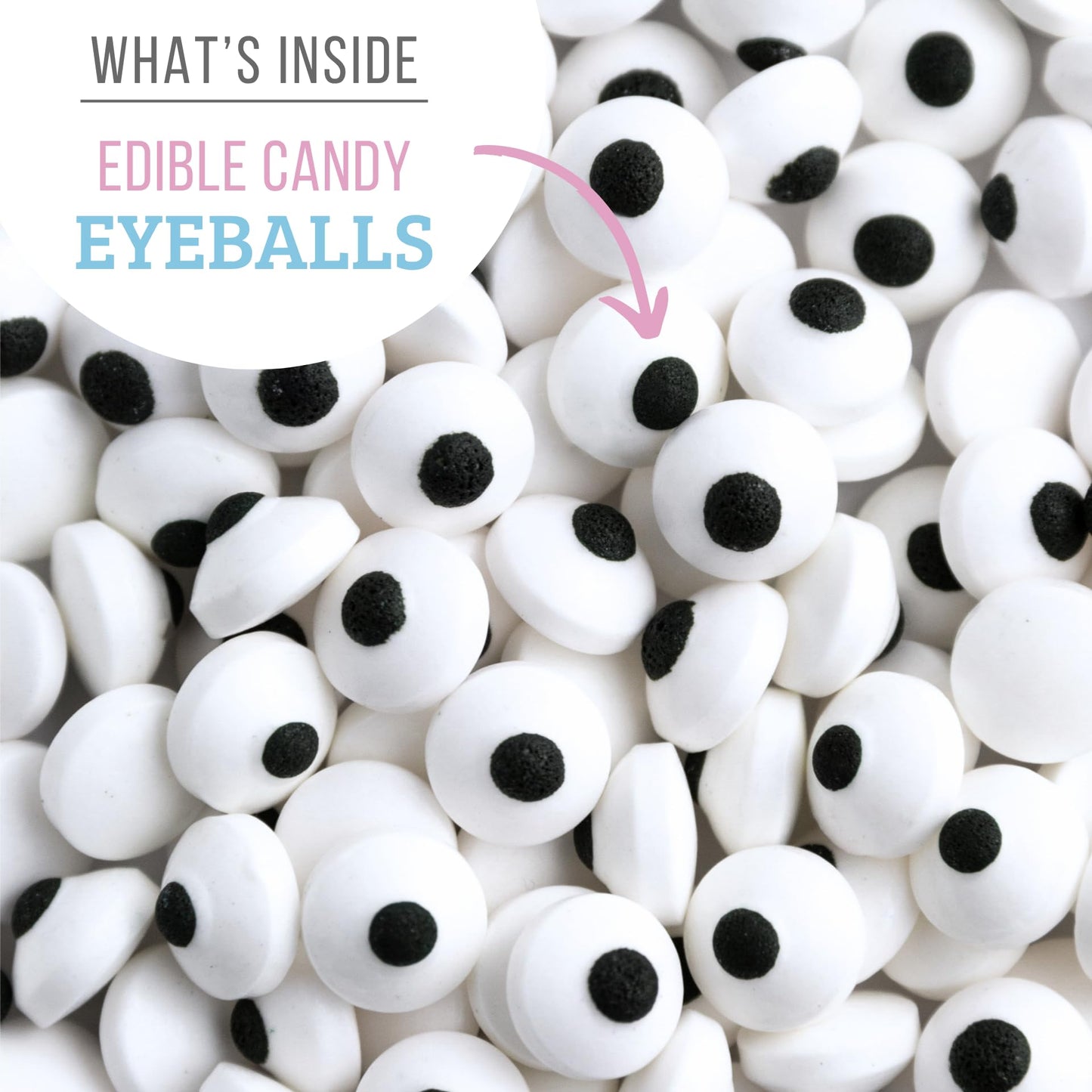 Sweets Indeed Bulk Candy Eyeballs  200 Edible Eyes  Christmas Sprinkles  Perfect for Cake Decorations  Baking  Ice Cream  Cookies  Cupcake Topper  2.92 ounces