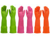 Iucge Rubber Dishwashing Gloves 3 Pairs For Kitchen,Cleaning Washing Dish Gloves Long For Household Reuseable Durable(Medium,Mul