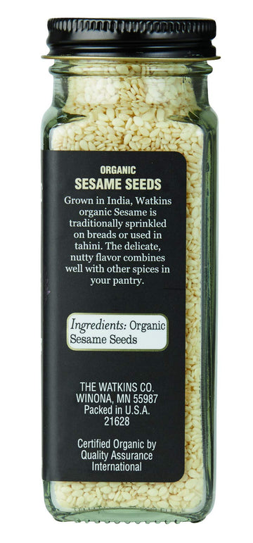 Watkins Organic Sesame Seed, Non-GMO, Kosher, 2.8 oz Jar