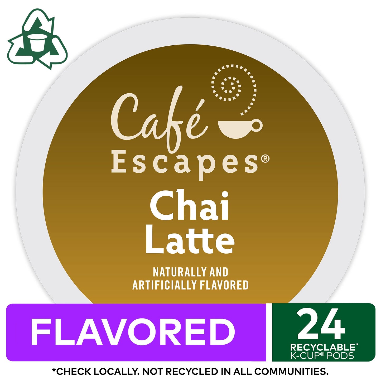 Café Escapes Chai Latte K-Cup Pods, 24 Count, Coffee, Model 5000203028