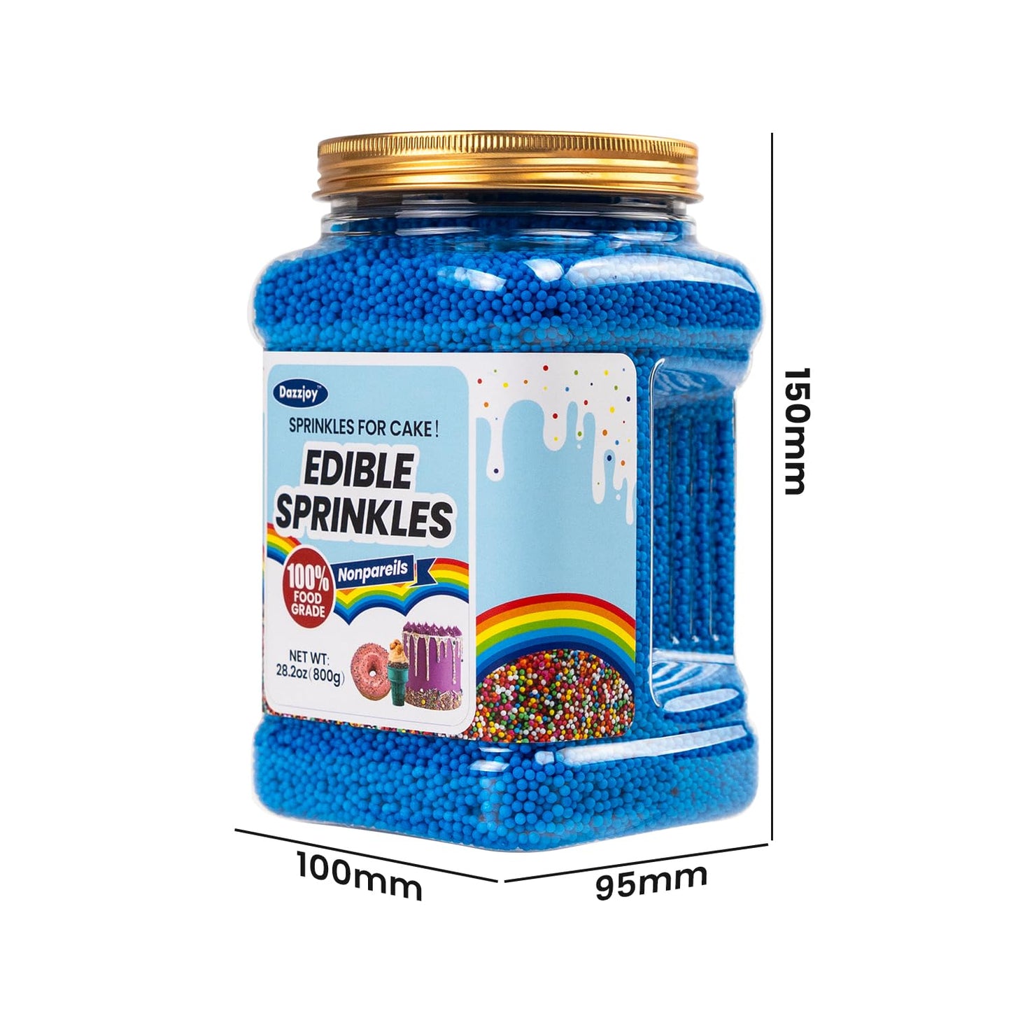 Edible Nonpareils, Blue Sprinkles, Food Grade, Bulk 800G, Cake Toppers And Cake Decorations, Ice Cream, Wedding Party Valentines