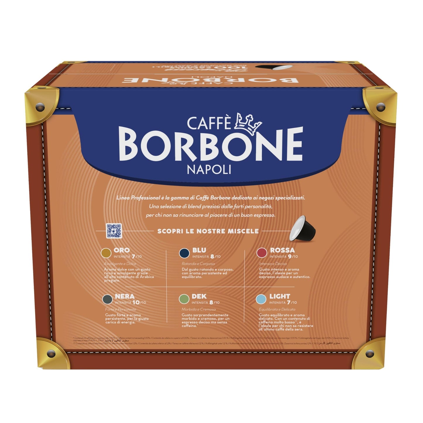 Caffè Borbone Espresso Coffee Pods, Nespresso Compatible, 100 Count, Blue Blend, Model REBBLU100N