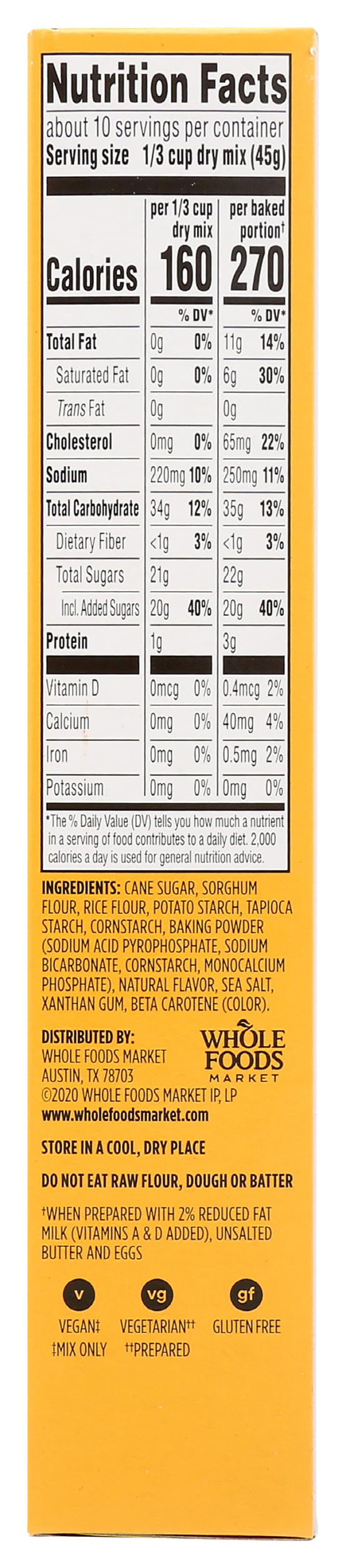 365 by Whole Foods Market, Gluten Free Yellow Cake Mix, 16 Ounce