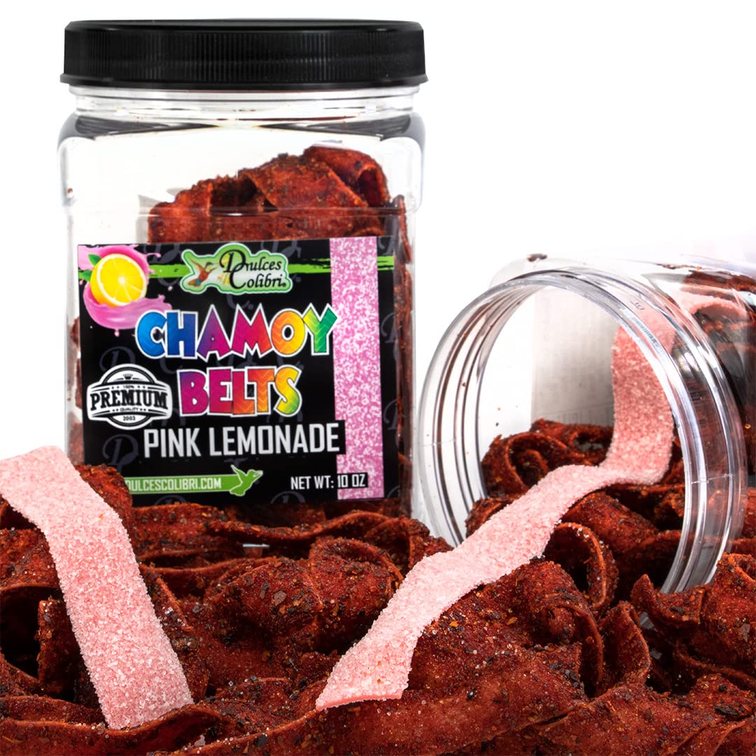 Dulces Colibri - Premium Lemonade Chamoy Belts | Dry Chamoy Coated Gummies | Mess Free | Handmade to Order | Long Lasting Flavor