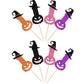 24 Pcs Halloween Bachelor Party Cupcake Toppers Glitter Ghost Witch Hat Bachelorette Cupcake Picks Hen Funny Party Cake Decorati