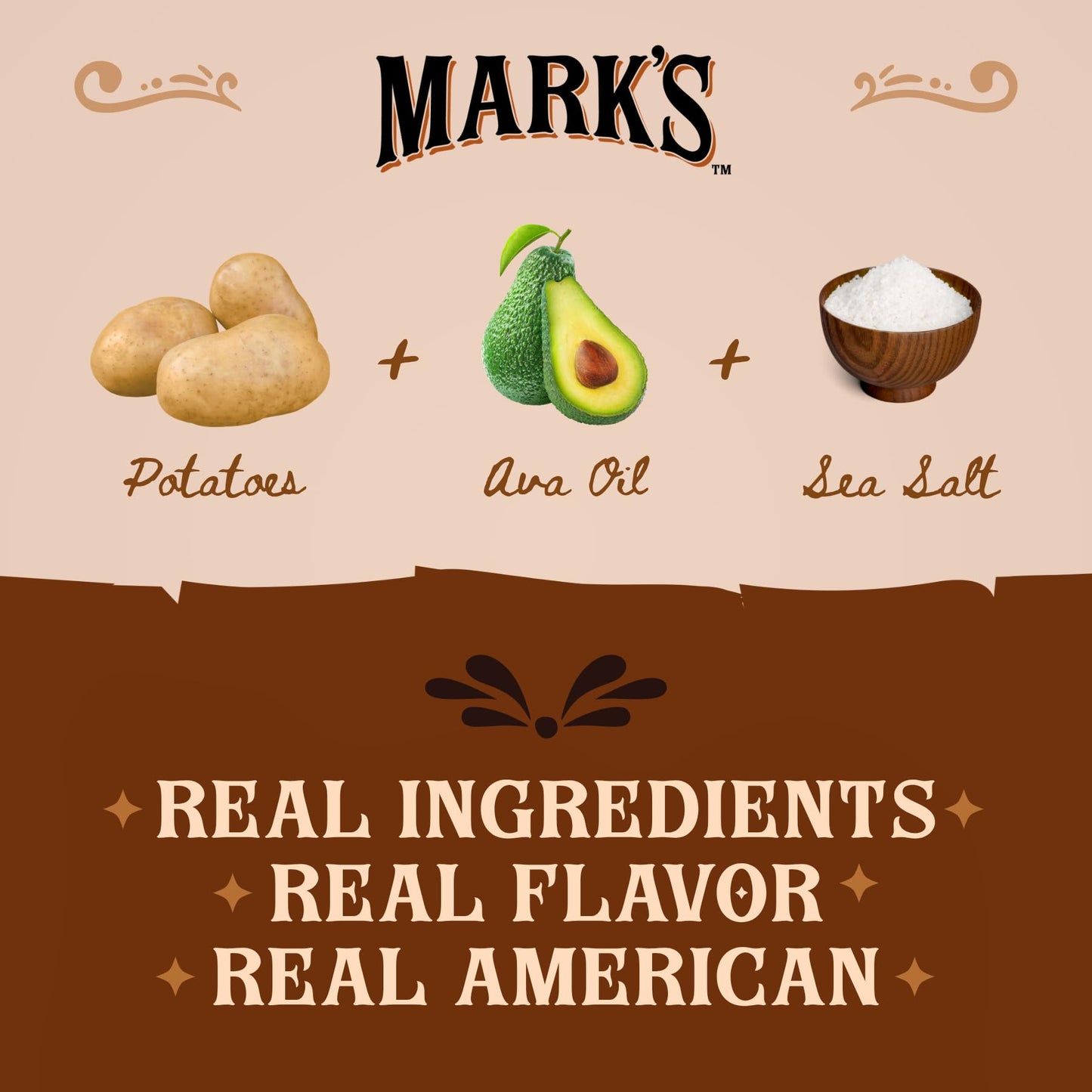 MARKS Kettle Cooked Avocado Oil Potato Chips  Sea Salt - Seed Oil & GMO Free | Sea Salt  5 oz (Pack of 3) | Gluten Free  Non-GMO Chips for Clean & Healthy Snacking