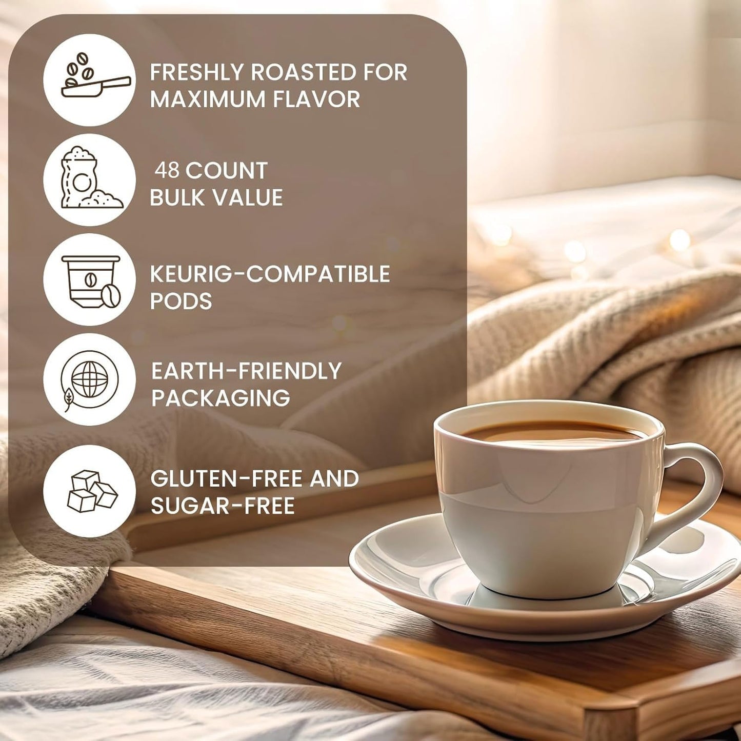 InfuSio Flavored Coffee Pods Variety Pack - 48 Count  12 Gourmet Medium Roast Dessert-Inspired Blends like Bananas Foster & Crme Brl?e  Compatible with Keurig K-Cup 2.0 malt-inspired