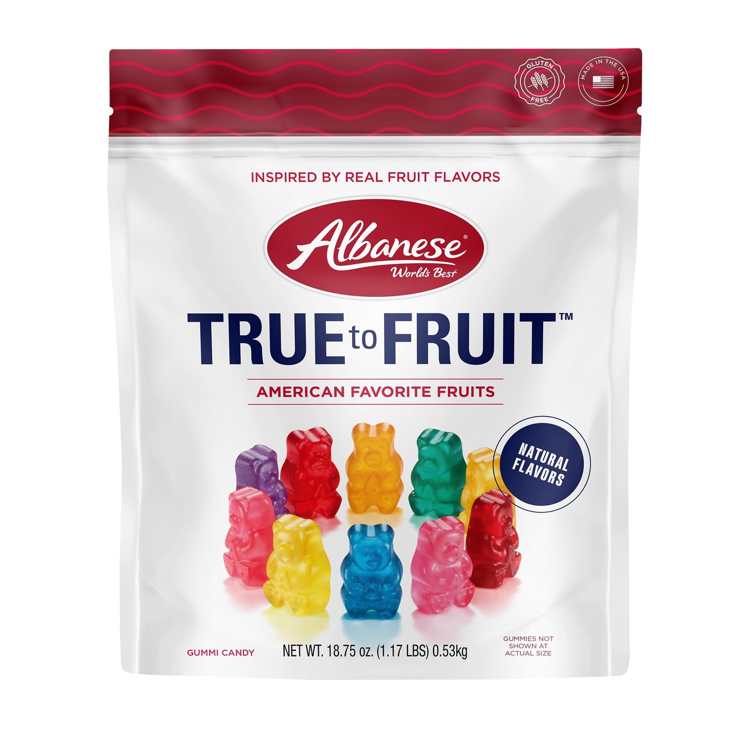 Albanese American Favorite Fruits Gummies – 18.75oz Bag of Red Candy