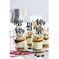 24 Pcs Glitter 50Th Birthday Cupcake Toppers For Celebrating Fifty Years Old Birthday Party Decorations (Black)