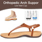 Athlefit Women'S Comfortable Orthopedic Sandals Thong Dressy T-Strap Orthotic Casual Summer Arch Support Brown Sandals Size 8